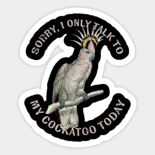 Only talk to my cockatoo Sticker